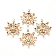 304 Stainless Steel Pendants, Helm, Real 24K Gold Plated, 24x21x2mm, Hole: 1mm(X-STAS-I138-07G)