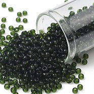 TOHO Round Seed Beads, Japanese Seed Beads, (940) Transparent Olivine, 8/0, 3mm, Hole: 1mm, about 1111pcs/50g(SEED-XTR08-0940)