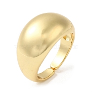 Rack Plating Brass Blank Dome Open Cuff Rings, Cadmium Free & Lead Free, Real 18K Gold Plated, US Size 7(17.3mm)(RJEW-E290-02G)
