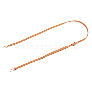 Leather Chain Bag Strap, with Alloy Clasps, Bag Replacement Accessories, Sandy Brown, 107~125x1x0.3cm(FIND-WH0093-10B)