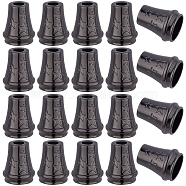 30Pcs Alloy Cord End, Cone with Star, Bag & Cloth Making Supplies, Gunmetal, 14.5x12mm, Hole: 3.7mm, Inner Diameter: 9mm(FIND-GF0005-80B)