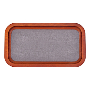 Rectangle Wood Jewelry Trays, Covered with Velvet, Jewelry Organizer Trays for Earrings, Rings, Bracelets, Peru, 18x9.9x1.5cm, Inner Diameter: 16.4x8.3cm(ODIS-WH0017-087)