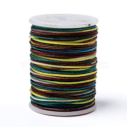 Segment Dyed Polyester Thread, Braided Cord, Colorful, 0.8mm, about 10.93 yards(10m)/roll(NWIR-I013-A-10)
