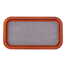 Rectangle Wood Jewelry Trays, Covered with Velvet, Jewelry Organizer Trays for Earrings, Rings, Bracelets, Peru, 18x9.9x1.5cm, Inner Diameter: 16.4x8.3cm(ODIS-WH0017-087)