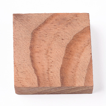 Square Wooden Pieces for Wood Jewelry Ring Making, Wood Ring Materials, with Different Natural Wooden Textures, BurlyWood, 31x31x11mm