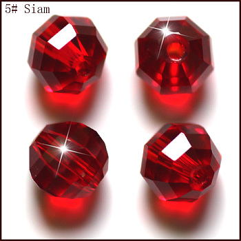 Imitation Austrian Crystal Beads, Grade AAA, Faceted, Round, Dark Red, 6mm, Hole: 0.7~0.9mm