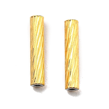 304 Stainless Steel Tube Beads, Column, Real 18K Gold Plated, 10x2mm, Hole: 0.8mm