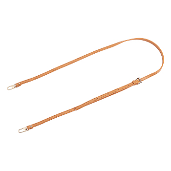 Leather Chain Bag Strap, with Alloy Clasps, Bag Replacement Accessories, Sandy Brown, 107~125x1x0.3cm