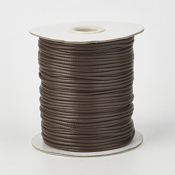 Eco-Friendly Korean Waxed Polyester Cord, Coconut Brown, 1mm, about 169.51~174.98 Yards(155~160m)/Roll