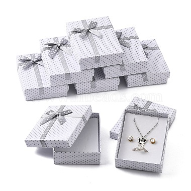White Rectangle Cardboard Jewelry Set Box