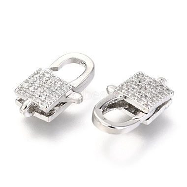 Brass Micro Pave Cubic Zirconia Lobster Claw Clasps(ZIRC-O038-25P)-2