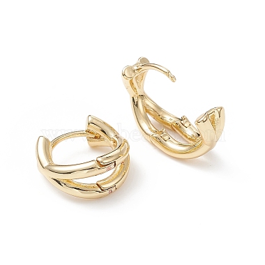 Rack Plating Brass Criss Cross Hoop Earrings for Women(EJEW-B014-15G)-2