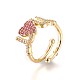 Adjustable Brass Micro Pave Cubic Zirconia Finger Rings(RJEW-L086-01)-4