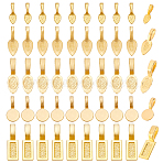 150Pcs 5 Styles Alloy Glue-on Flat Pad Bails, Rectangle, Cadmium Free & Lead Free, Golden, 15~26x5~10x1~7mm, 50pcs/style(FIND-GA0005-27)