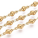 5M 304 Stainless Steel Conch Link Chains, Soldered, with Spool, Ion Plating(IP), Real 18K Gold Plated, 8.5x4.5x3mm(CHS-T071-64G)