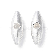 Alloy Beads, Long-Lasting Plated, Horse Eye, Silver, 13x4.5x3.5mm, Hole: 1.3mm(PALLOY-F309-23S)