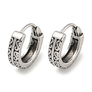 316 Surgical Stainless Steel Hoop Earrings, Ring, Antique Silver, 14.5x4mm(EJEW-D096-23D-AS)