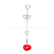 Resin Memo & Memo Holders, Red Heart, Platinum, 47x51x235mm(AJEW-WH0141-05)