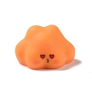 Cute Opaque Resin Cabochons, Cloud with Face Pattern, Dark Orange, 21x27x17mm(RESI-L037-02A)