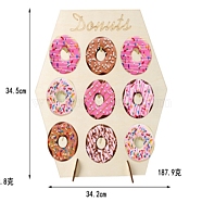 Wooden Donut Rack Supplies Display, Hexagon, 34.2x34.5cm(DJEW-WH0012-04)