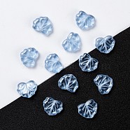 Czech Glass Beads, Maple Leaf, Light Sky Blue, 10.5x13x4mm, Hole: 0.8mm, about 11pcs/10g(X-GLAA-L025-C15)