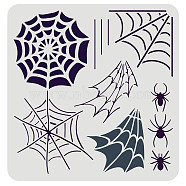 Large Plastic Reusable Drawing Painting Stencils Templates, for Painting on Scrapbook Fabric Tiles Floor Furniture Wood, Square, Spider Pattern, 300x300mm(DIY-WH0172-625)