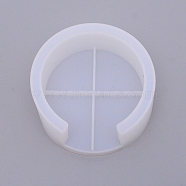 Silicone Molds, Resin Casting Pendant Molds, For UV Resin, Epoxy Resin Jewelry Making, Flat Round, White, 105x40.5mm, Inner Diameter: 83mm(DIY-WH0184-04)