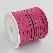 Faux Suede Cord, Faux Suede Lace, Medium Violet Red, 4x1.5mm, about 5.46 yards(5m)/roll, 25rolls/bag(LW-R003-4mm-1046)