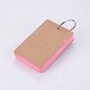 Kraft Loose-leaf Note Book Paper, Binder Ring Easy Flip Flash Cards Study Memo Pads, Pink, 88x54x19mm, about 50sheet/pc(BT-TAC0004-A03)