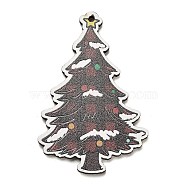 Wood Pendants, Christmas Theme Charms, Christmas Tree, 49.5x33x2.5mm, Hole: 1.8mm,(WOOD-Z003-03I)