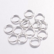 Open Jump Rings Brass Jump Rings, Cadmium Free & Lead Free, Silver, 7x1mm, 18 Gauge, Inner Diameter: 5mm, about 4000pcs/500g(JRC7MM-S-A)