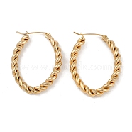 PVD Vacuum Plating 201 Stainless Steel Hoop Earrings, with 304 Stainless Steel Pin, Golden, 32.5x4mm(EJEW-I309-60B-G)