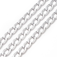 Oxidation Aluminum Curb Chains, Unwelded, with Spool, Oval, Silver, 10x6x1.6mm(CHA-TAC0003-01S-B)