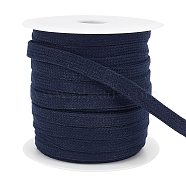 1 Roll Flat Polycotton Hollow Cord, Shoeslace Making, Clothes Accessories, with 1Pc Plastic Spool, Prussian Blue, 10mm, about 27.34 Yards(25m)/Roll(OCOR-BC0005-99A)