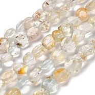 Natural Topaz Beads Strands, Nuggets, Tumbled Stone, 7~13x4.5~10x4.5~10mm, Hole: 1.2mm, about 44~46pcs/strand, 15.08''~16.14''(38.3~41cm)(G-P497-01E-53)