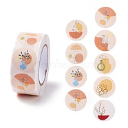 Cartoon Paper Stickers, Self Adhesive Roll Sticker Labels, for Envelopes, Bubble Mailers and Bags, Flat Round with Abstract Pattern, Mixed Color, 2.5x0.01cm, 500pcs/color(DIY-B041-32)