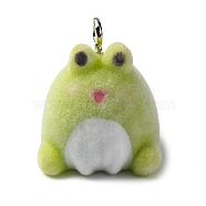 Flocky Animal Resin Pendants, with Platinum Iron Loop, Frog, 23x19.5x17.5mm, Hole: 2.5mm(FIND-S001-03F)