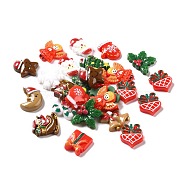 Christmas Theme Opaque Resin Cabochons, Mixed Shapes, Mixed Color, 17~24x14~24.5x4.5~5.5mm(CRES-M012-03)