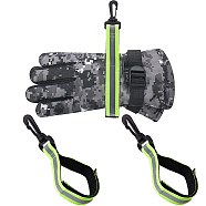 Nylon Firefighter Glove Strap with Reflective Trim, with Plastic Clasps, Green Yellow, 320mm(FIND-WH0139-83A)