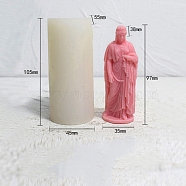 3D Buddhist Woman DIY Food Grade Silicone Candle Molds, Aromatherapy Candle Moulds, Scented Candle Making Molds, White, 5.5x4.5x10.5cm(PW-WG89310-01)