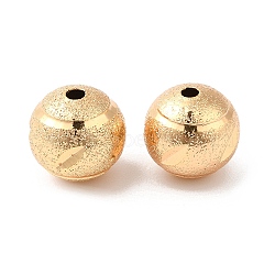 Brass Beads, Round, Real 18K Gold Plated, 10x10mm, Hole: 1.8mm(KK-K333-02A-G)