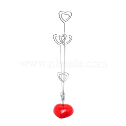 Resin Memo & Memo Holders, Red Heart, Platinum, 47x51x235mm(AJEW-WH0141-05)