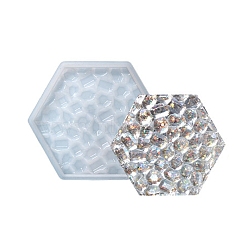 Silicone Diamond Texture Cup Mat Molds, Resin Casting Molds, for UV Resin & Epoxy Resin Craft Making, Hexagon Pattern, 113x130x9mm, Inner Diameter: 103x105x7mm(DIY-C061-04A)