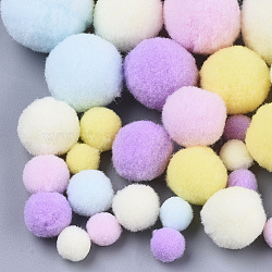 DIY Doll Craft Polyester High-elastic Pompon Ball, Round, Mixed Color, 7~29mm(AJEW-R093-01-E01)