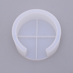 Silicone Molds, Resin Casting Pendant Molds, For UV Resin, Epoxy Resin Jewelry Making, Flat Round, White, 105x40.5mm, Inner Diameter: 83mm(DIY-WH0184-04)