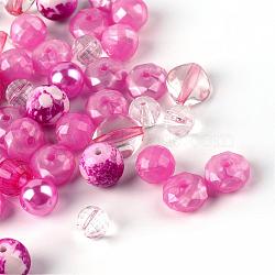 Acrylic Beads, Mixed Shapes, Orchid, 5.5~28x6~20x3~11mm, Hole: 1~5mm(SACR-S756-11)