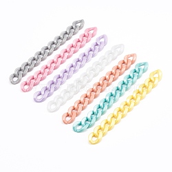 Handmade Opaque Acrylic Curb Chains, Twisted Link Chain, Mixed Color, 23x16.5x4mm, about 39.37 inch(1m)/strand(AJEW-JB00925)