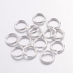 Open Jump Rings Brass Jump Rings, Cadmium Free & Lead Free, Silver, 7x1mm, 18 Gauge, Inner Diameter: 5mm, about 4000pcs/500g(JRC7MM-S-A)