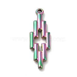 Ion Plating(IP) 304 Stainless Steel Pendant, Cross, Rainbow Color, 28x9x2mm, Hole: 1.4mm(STAS-K252-01M)