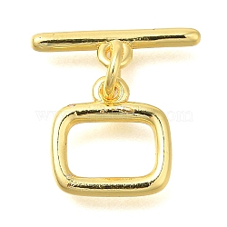 Brass Toggle Clasps, Rectangle, Golden, Rectangle: 10.5x10.5x1.5mm, Hole: 1.2mm, Bar: 4x15mm, hole: 1.2mm(KK-B121-05G)